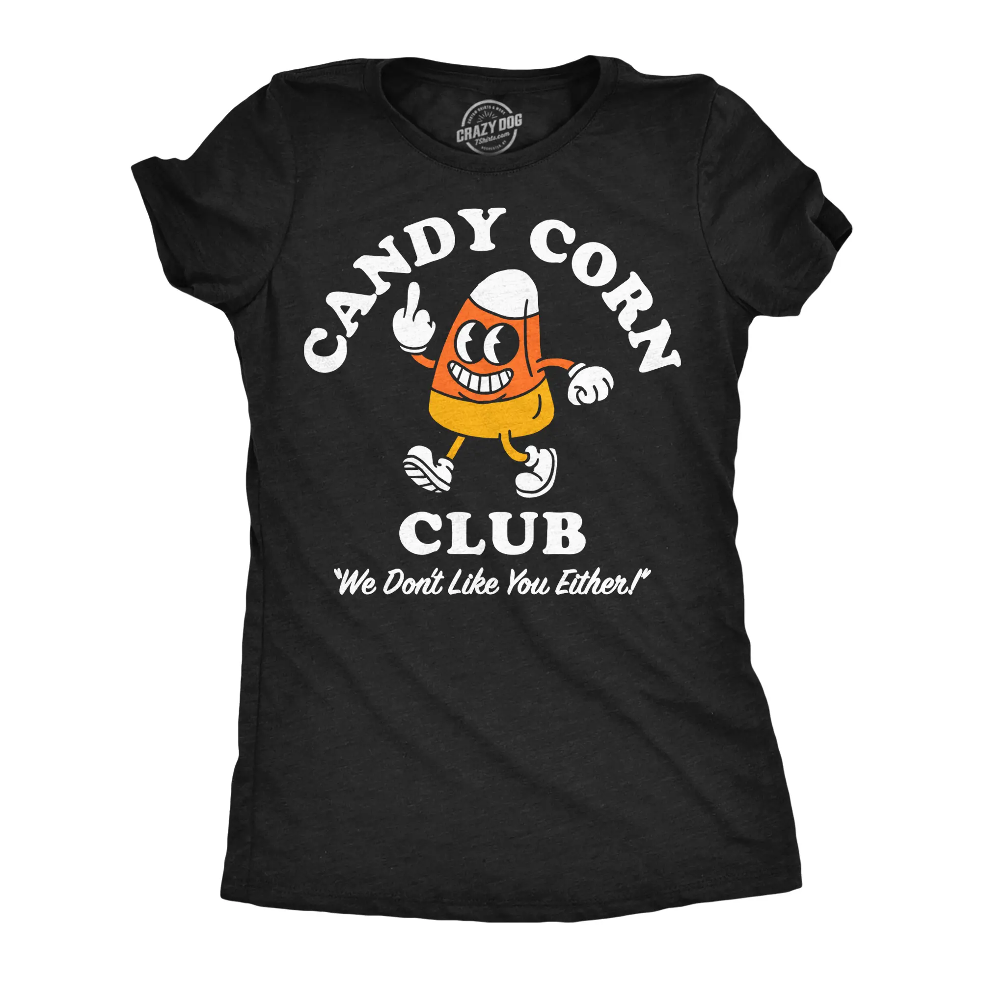 Womens Funny T Shirts Candy Corn Club Halloween Candy Tee For Ladies Funny Womens T Shirts Cute Vintage Fashion Casual Ladies T-Shirt Gift Halloween Tops for Women Funny offensive Top Women's Novelty Tees Black -