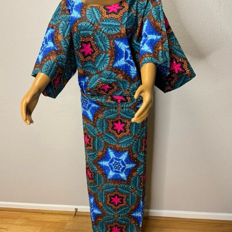 Women's Nigerian Traditional Iro and Buba with stones elegant and unique style - Classy Womenswear for Multiple Occasions