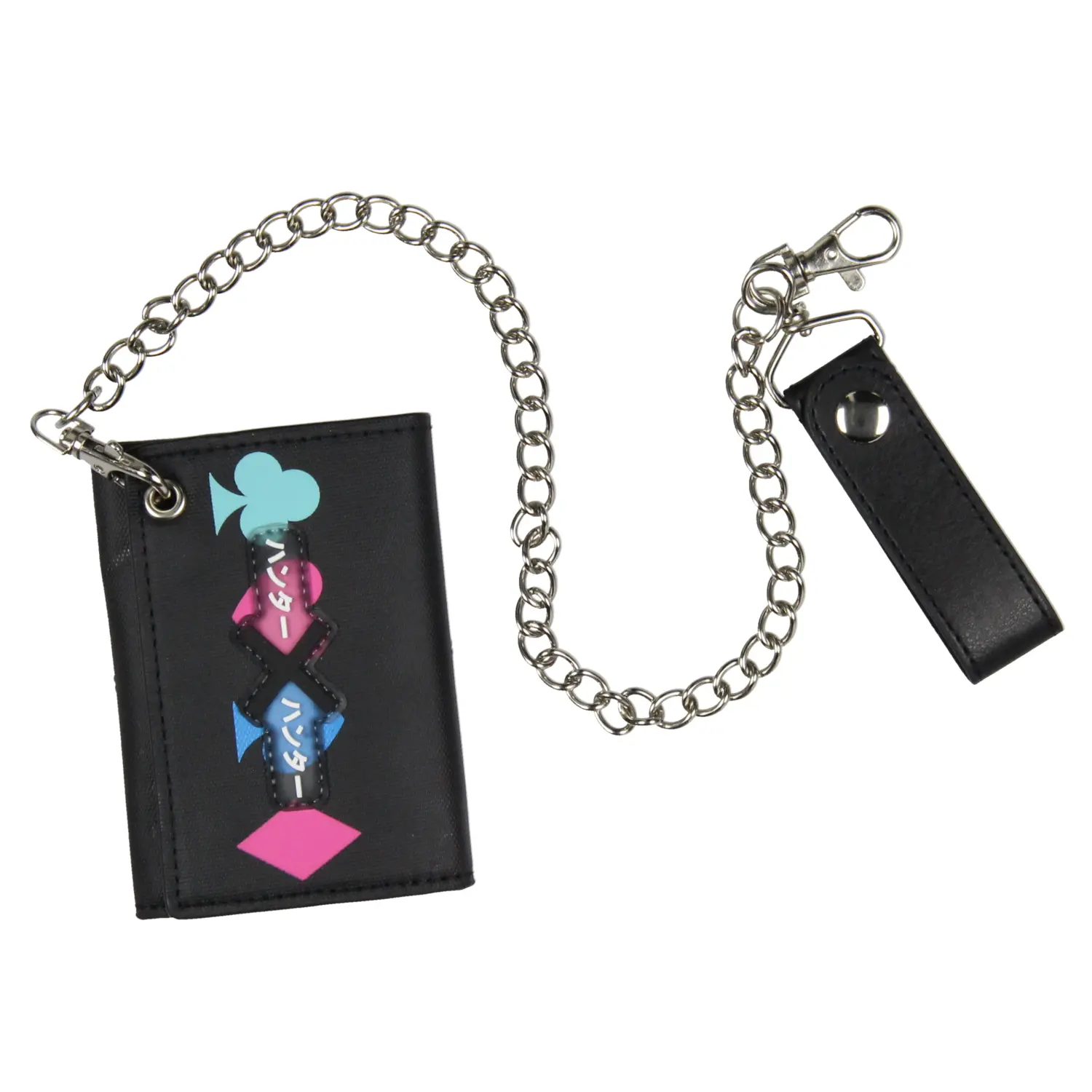 Hunter x Hunter Merch Anime Hisoka Morrow Tri-Fold Snap Closure Chain Wallet, Unisex Wallet, Wallet With Id