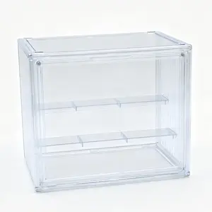 3-Tier Clear Acrylic Display Case, Stackable Dustproof Shelf Organizer for Figures, Anime, Jewelry, Cars & Collectibles pills organizer case Cordless Travel Vacuum Bag Set Stainless Steel Universal Cleaning Shovel Adjustable Acrylic Straw Holder