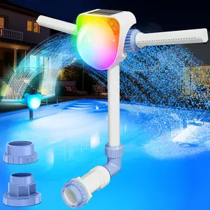 2025 Upgrade Solar Fountain Light Show,Adjustable Dual  Sprinkle Pool Fountains for Inground Pool Waterfall,Swimming Pool Water Fountains,Pool Sprayer Fountain for Pool Cooling-