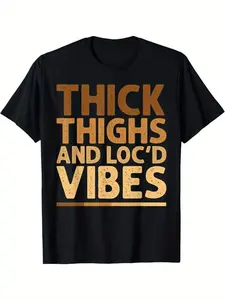 Summer t Shirts Thick Thighs and Loc'd Vibes Graphic T-Shirt for Women - Casual Oversized Fit