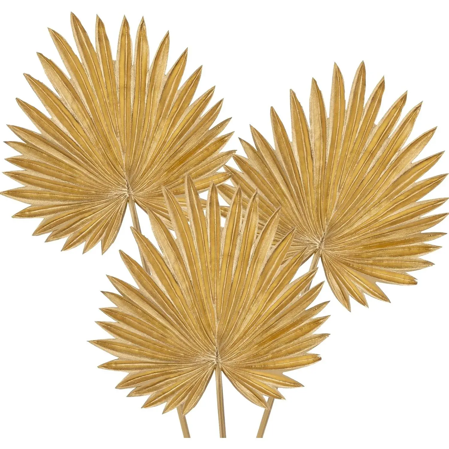 Large Pu   Artificial Palm Leaves Faux Palm Tropical Leaves  Palm Fronds for DIY Wedding Bouquets  Leaves for Centerpieces Arrangements Bridal Shower Palm Leaf for Home Decor-3 Pcs
