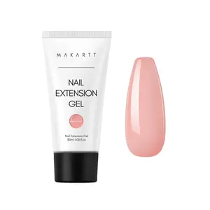 Makartt Poly Nail Gel 50ML Nude Gel Builder for Nail Extension Trending Gel Stylish Elegant Gel Colors for,not include nail form,All Season 3D Molding Gel Nail Extension Manicure Hard Gel for Nails-French Press Nail Art Nail Care
