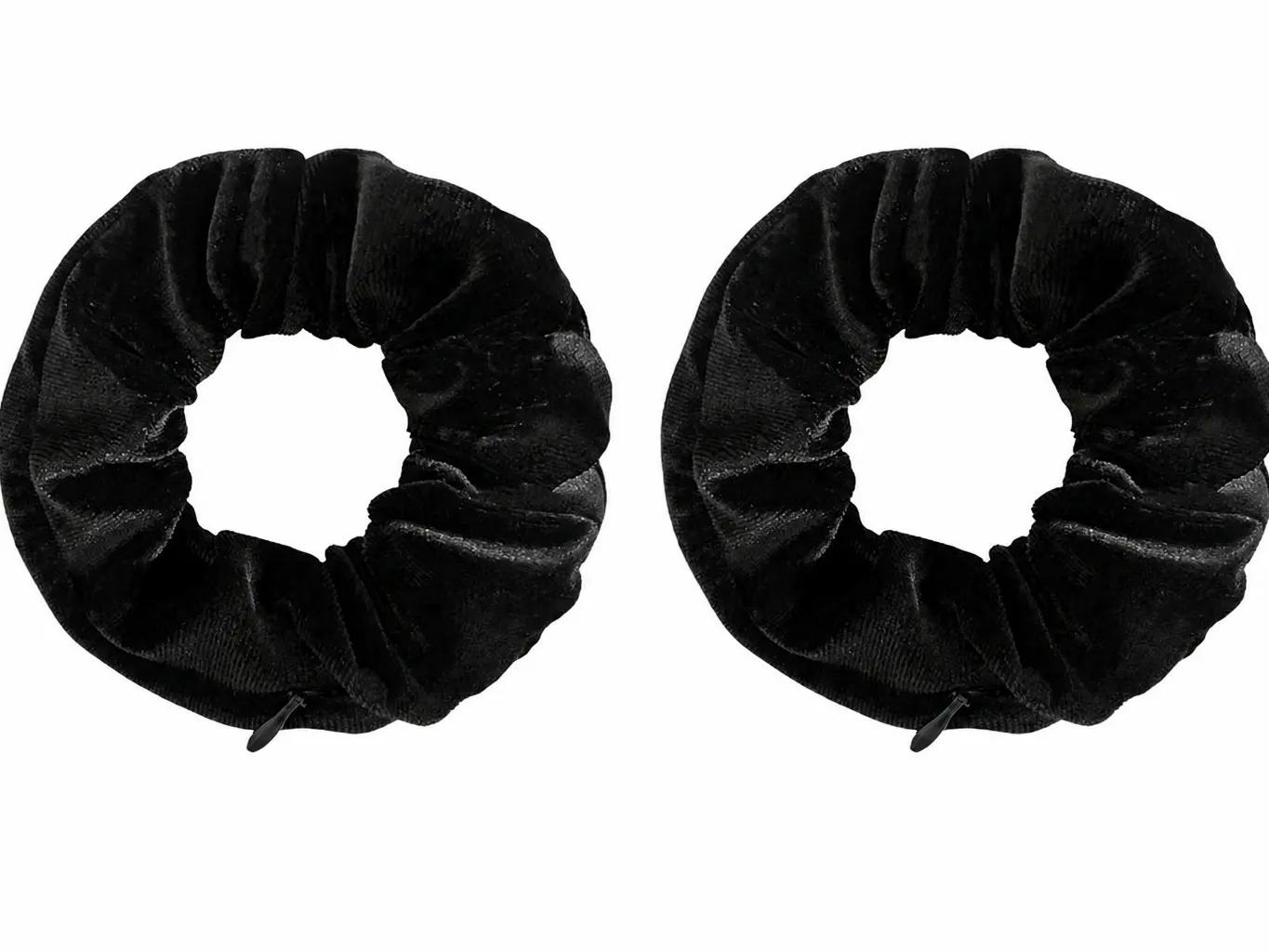 2-Pack Multi-Functional Zipper Scrunchie Hair Tie with Hidden Storage Pocket