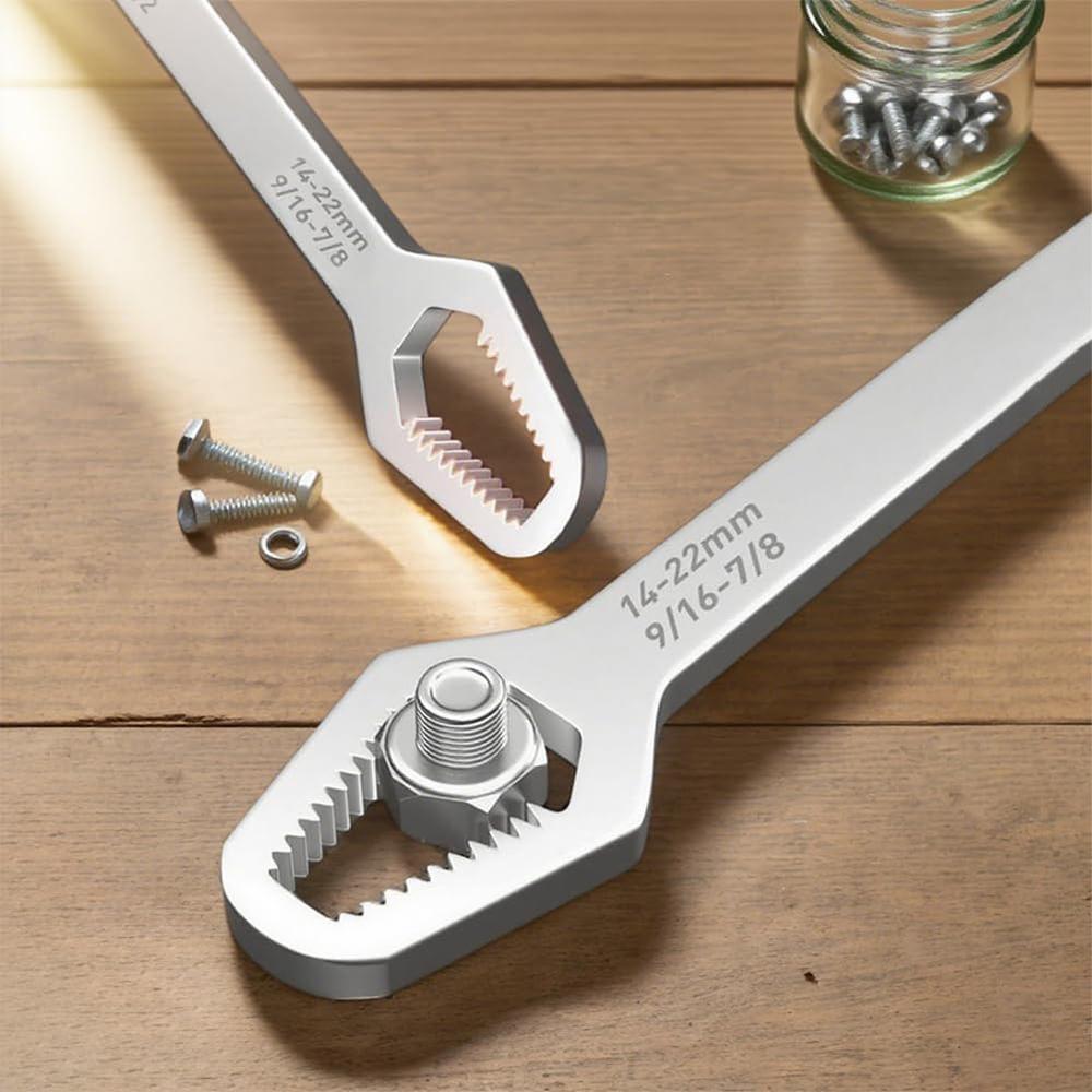 Summervibes Universal Multifunctional Wrenches Set, Adjustable Double-head Wrench, Self-tightening Spanner Hand Tools for 8mm-22mm Nuts