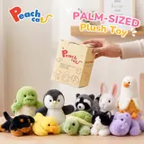 PEACHCAT Fluffy Animal Character Stuffed Toy Set - Raccoon, Rottweiler, Rabbit, Hippo, Penguin, Turtle, Cat, Duck Palm-Fit Plush, Recover & Fluff Up, for Parent-Child Interaction, Cute Gifts for BF, Stocking Stuffers Gift