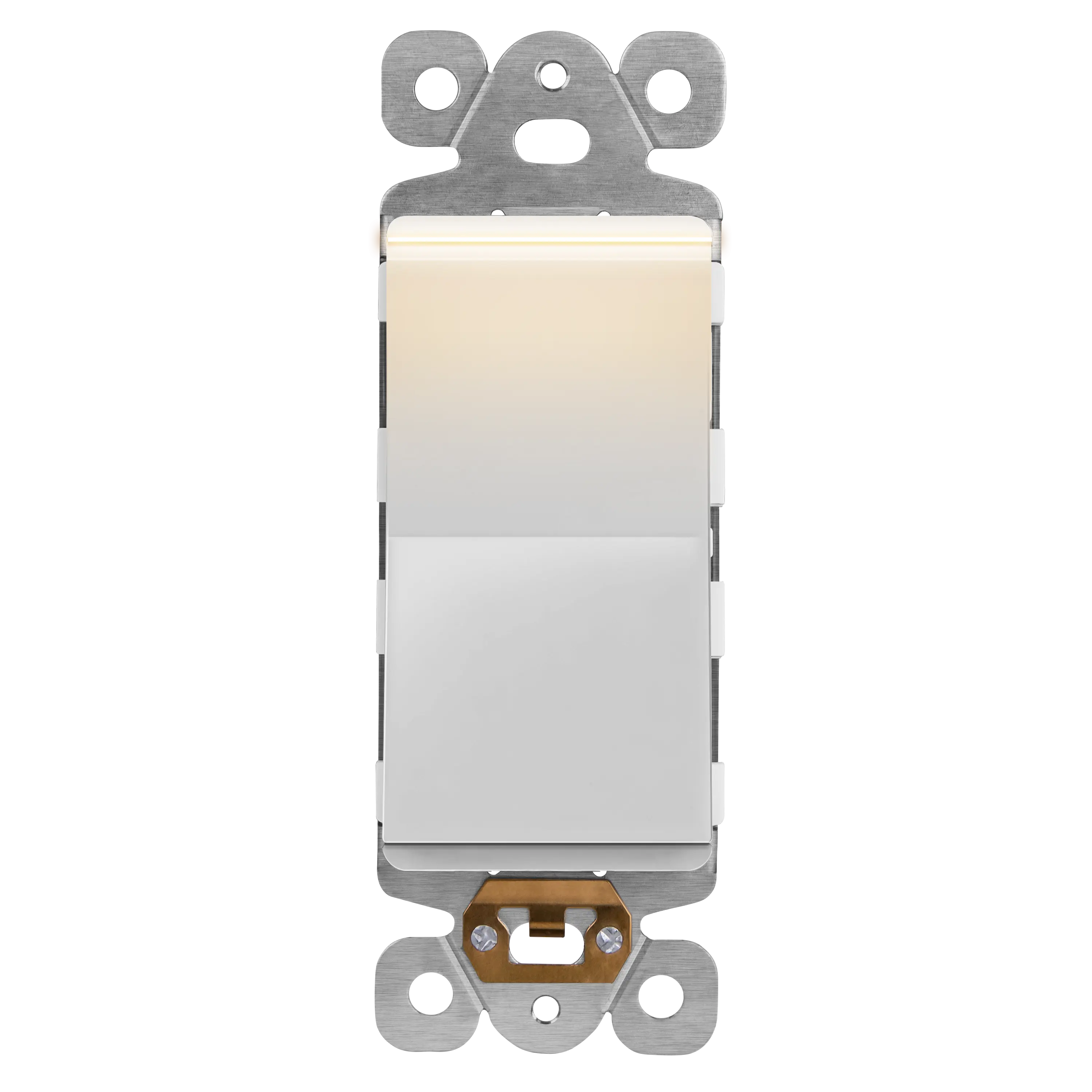 LIDER 15A Decorator Rocker Light Switch with Lighted Paddle, Illuminated LED Light Paddle Switch, 3-Way or Single-Pole