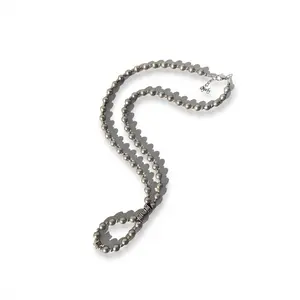 Mesa Moon Necklace - Silver Beads with Engraved Accents & Unique Loop Pendant - Western Style - 25.5" Length - Handmade in Amarillo, TX