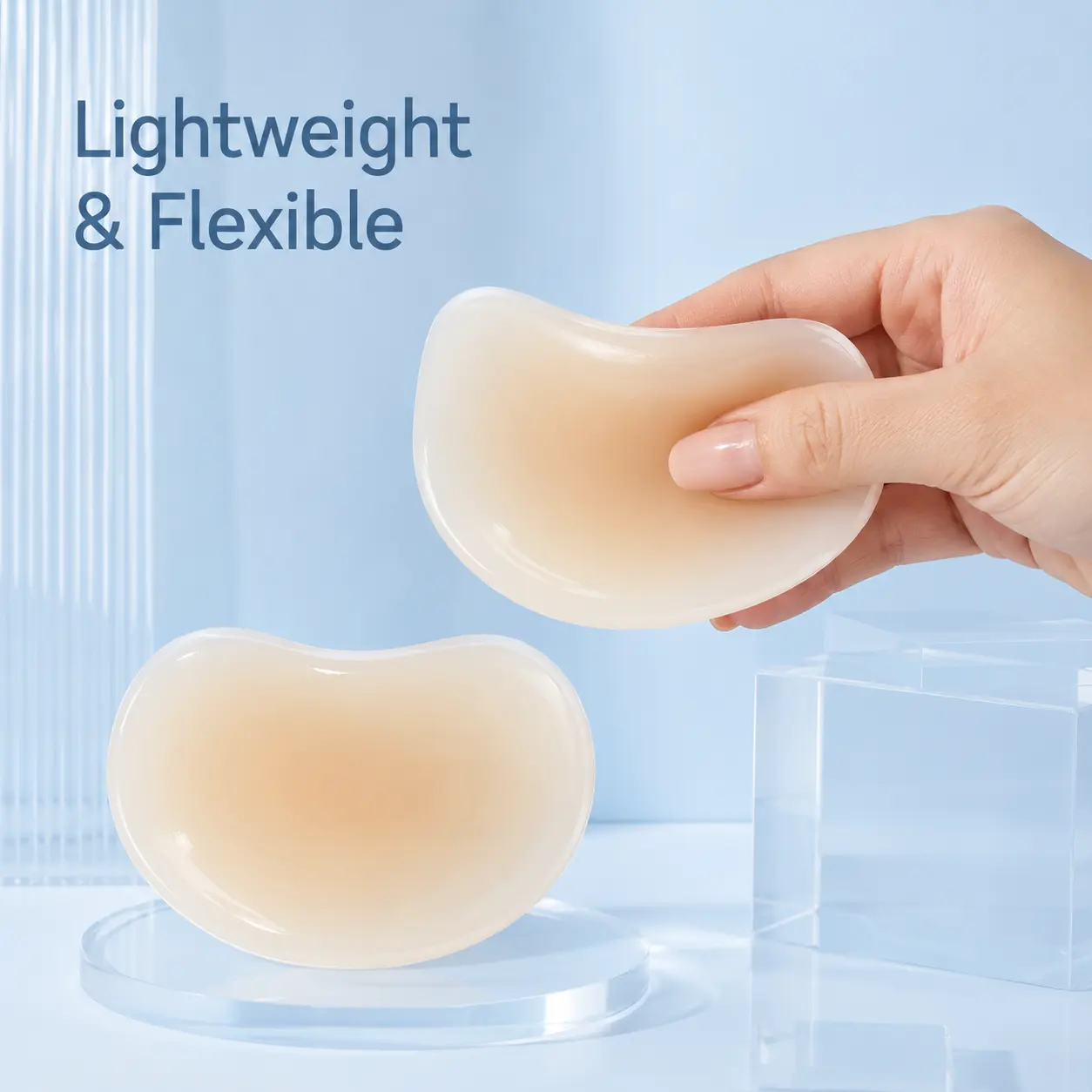 Half Heart Shape Nipple Covers for Women | 100% Silicone Seamless Breast Covers, Invisible Lift Inserts, Reusable Washable Waterproof Pasties, Push Up Covers for Strapless & Backless Outfits