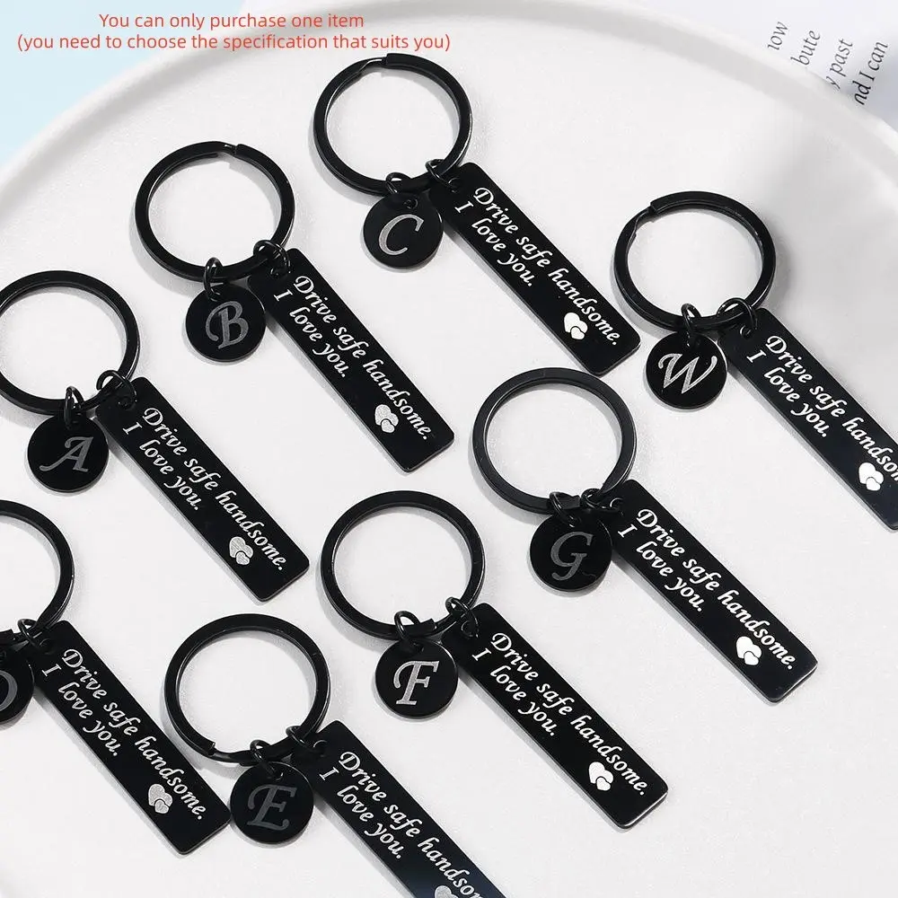 Safety Driving Keychain with 26 Letter Pattern, Stylish Keychain, Perfect Birthday Gift for Boyfriend, Ideal Valentine's Day Gift and Essential Outdoor Accessory, Keyrings