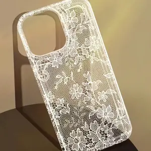 Transparent Air Cushion Lace Trim Protective Phone Case for iPhone 16 Pro Max/17 Pro/15 Pro, Anti-Drop Full Coverage Protection, Perfect Gift for Friends & Family