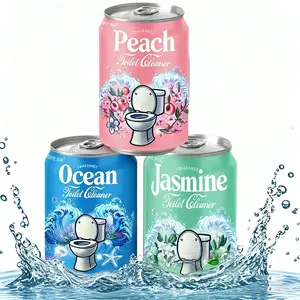 CloudMades Soda Can Toilet Bowl Cleaner – Septic Safe Toilet Tablets in Bottle, 3 Scents (Ocean, Jasmine, Peach), Automatic Long-Lasting Toilet Cleaner, Powerful Stain Remover & Deodorizer