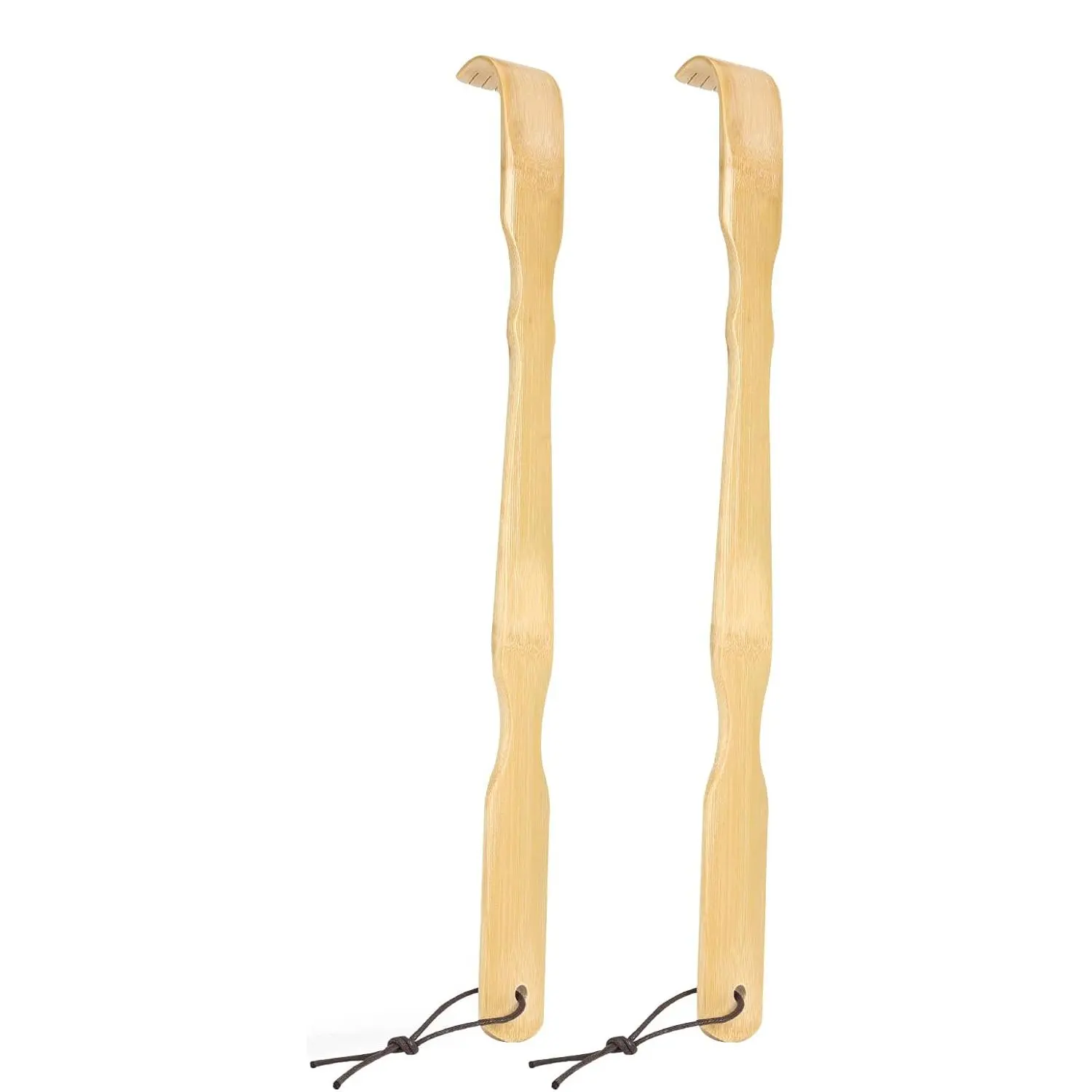2-Pack Wooden Bamboo Backscratcher, 17in Long Handle Back Scratcher for Adults, with Elegant Gift Packaging