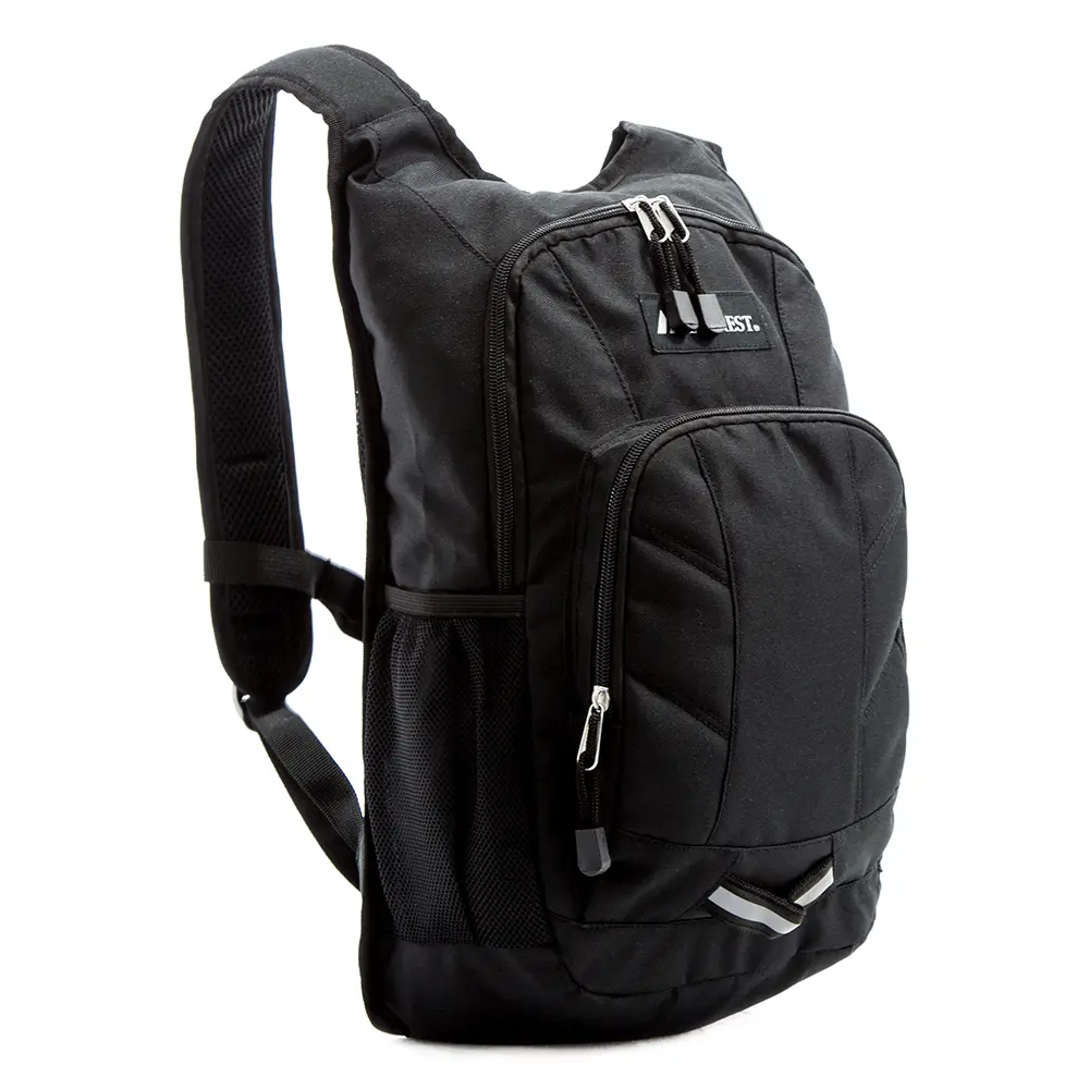 212 MAIN Everest HK100-BK Compact Hiking Camping Backpack, Black Mini Hiking Daypack with Dual Pockets and Padded Straps