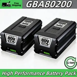 2Pack 80V 5.0Ah Li-ion Battery Compatible with Greenworks 80V Battery GBA80200 GBA80250 GBA80400 with LED Indicator Light