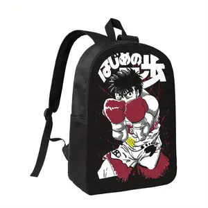 1pc Ippo 's Anime Boxing Backpack - Large Capacity High Quality School Backpack with Manga Design, Heavy-Duty Zipper Closure Laptop Bag for College, Gym, Travel