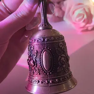 Brass Hand Bell, Traditional Call Bell For Wedding Party, Hand-played Musical Instrument For Kids and Adults