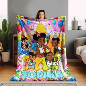 Personalized Gracey Point Gift Customized Birthday Wool Blanket Soft Education Throw for Young Children Learning to Play Stain Resistant Customized Name Sophia