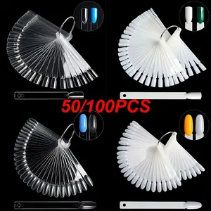 50/100Pcs/lot Professional False Tips Clear Nail Swatches Color Card Display Chart Gel Polish Template Nail Art Sample Stand Acrylic Palette Manicure Tools Accessories Nail Art Supply Nail Art Diy Nail Art Design