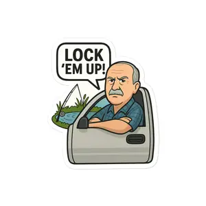 Lock Em Up Tractor Sticker, Trey Permission Funny Fishing Decal, Angry Grandpa Meme Sticker, Viral Trend Farm Tractor Vinyl Gift