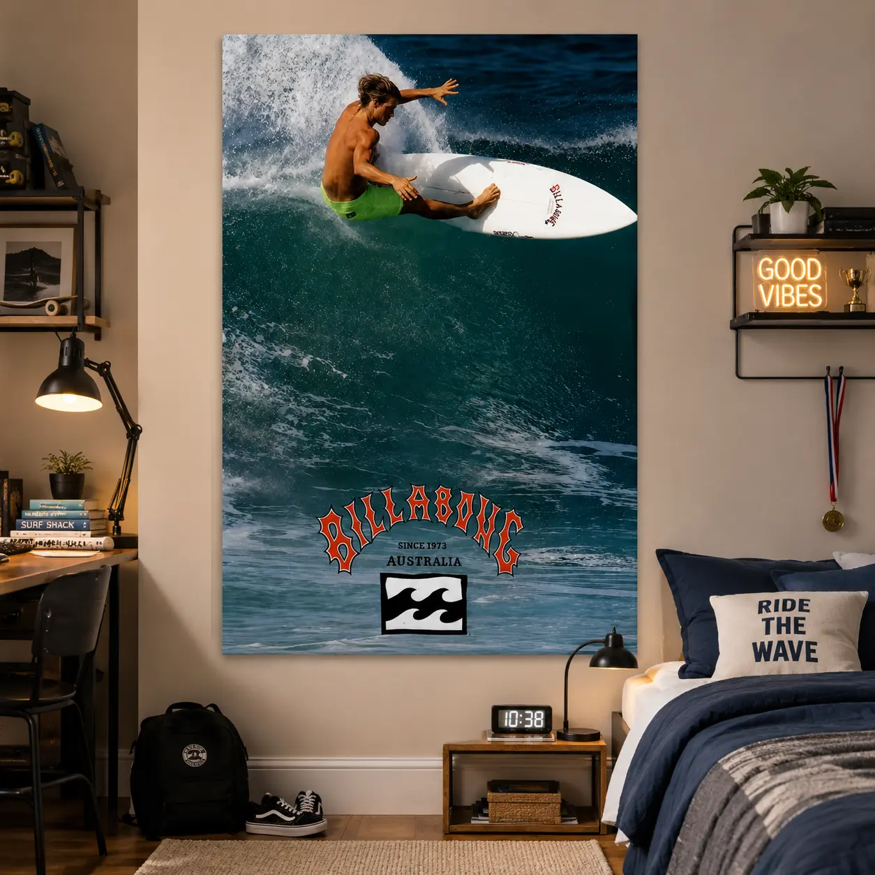 1990 BILLABONG Surfing Poster, Wall art, Home decor, Vintage Surfing Poster, Retro Surf Print, Surfing Poster, 1990, Billabong.