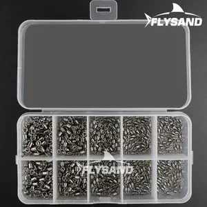 500pcs stainless steel black nickel plated barrel swivels fishing connectors set high strength anti tangle tackle 20lb to 77lb saltwater boat fishing gear durable line swivels must have fishing accessories Swivels For Fishing