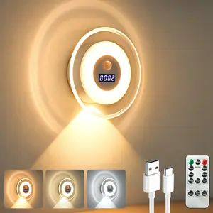 LED Smart Motion-Sensor Night Light with Time Display and Three Color Options; Rechargeable, Magnetic Wall-Mounted Night Light; Ideal for bedrooms, bathrooms, kitchens, stairwells, closets, hallways, patios, and more