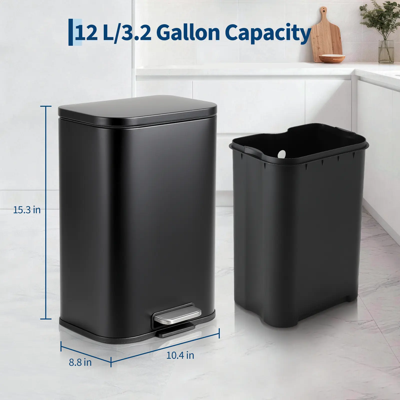 3Gallon - 26.5*22.3*38.8cm - Black 