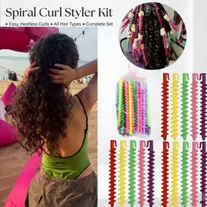 Spiral Hair Rollers Heatless Curlers Set for Women, Curl Defining Perm Rods for Frizz-Free Waves, DIY Hair Styling Tools for Daily & Salon Use