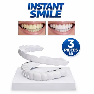 【3 PACK】1-Minute Snap on Veneers Instant Visual LookEnhancer  Natural White & Comfortable Moldable FalseTeeth for Instant Confidence
