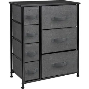 Sorbus Furniture Collection 7-Drawer Dresser Chest for Clothing, Linens, and Knick-Knacks, Lightweight Frame, Foldable Drawers, Black
