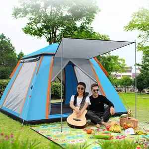 Pop-Up Camping Tent For 4-5 Person, Waterproof & Windproof Tents with Carrying Bag, Easy Setup Instant Family Travel Tent, for Backpacking, Hiking,Summer Vibes