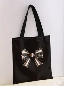 Butterfly Pattern Print Casual Storage Bag, Night Scene Design, Fashionable & Trendy, Ideal for Daily Shopping Office Use