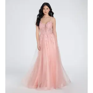 Alessa Lace-Up Corset A-Line Ball Gown