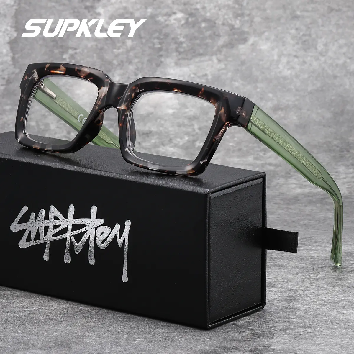 SUPKLEY Reading Glasses PC Lens Material Square Frame Fashion Accessory, Square Frame Eyeglasses, Online Office Use, Brand Packaging Gift, Reading Eyewear