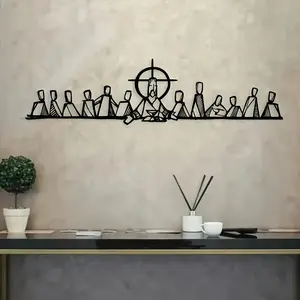 Last Supper Metal Wall Decor, Minimalist Apostle Art, Durable Iron Religious Home Church Decoration, Easter Christmas Wedding Gift