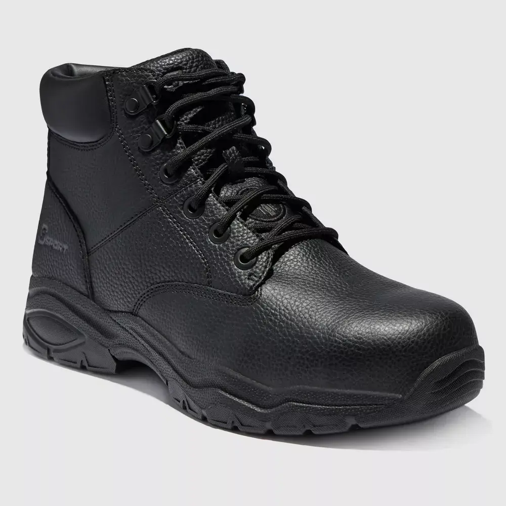 S Sport By Skechers Men's Elton Steel Toe Leather Work Boots - Black 10