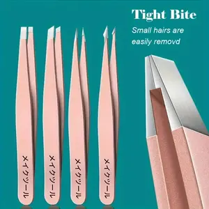 Stainless Steel Tweezers for Eyebrow Hair Removal, Blackhead Remover, Precision Pointed Tips, Non-Sensitive, Durable Cosmetic Beauty Tool, Eyebrow Shaping Kit