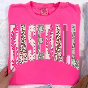 Comfort Colors Retro Baseball Game Day T-shirt, Baseball Stripes Leopard Pink Graphic Tee, Camo Varsity Baseball Shirt, Distressed Game Day Tee