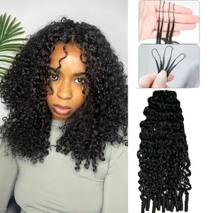 YWIGS Burmese Water Curly Crochet Human Hair for Mircale Knots Boho Braids Burmese Curly Knotless Pre-Separated 60g / Bundle - Time-Saving, 50 Strands per Bundle, 4 to 5 Bundles Recommended for a Full Head