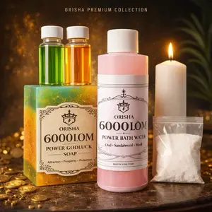 ORISHA 6000 LÔM Power Bath Set Luxury Spiritual Bath Collection with Oud Sandalwood & Musk Fragrance for Self-Care Body Care Calming Cleansing