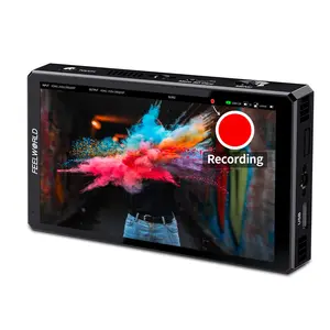 FEELWORLD CUT6S 6 Inch Recording Monitor Field Camera DSLR USB2.0 Recorder, 1920x1080 Touch Screen Waveform HDR HDMI Loop Out LUT 4K HDMI SDI Input