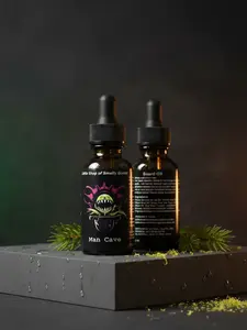 Man Cave Beard Oil, Natural Moisturizing Hair Care Product for Beard Softening & Hydration
