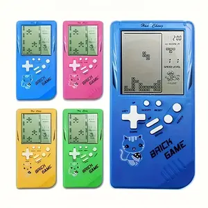 Tetris game console (1 set), children's puzzle toy, electronic handheld game console, handheld gaming console, thinking ability training toy (no batteries provided, two No. 5 batteries need to be brought)