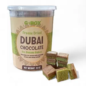 G-BOX Freeze Dried Dubai Chocolate Ice Cream Cubes - Handmade in USA with Pistachio Cream & Kataifi Dough - Nutty Sweetness & Creamy Depth - Perfect for Travel & On-the-Go Snacking