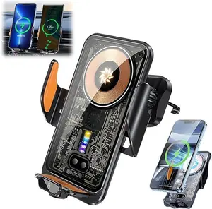 Fast Wireless Car Charger with Auto Clamping Phone Holder -Compatible with iPhone16/15/14/13/12/11 Pro Max, Samsung Galaxy S23/S22/S21,and More -Efficient Smartphone Charging for Your Car