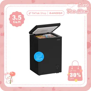 BANGSON 3.5 Cu.ft Chest Freezer, 7-Level Temperature Control, With Removable Basket, Deep Freezer for Garage/Home/Dorms/Apartment/Office