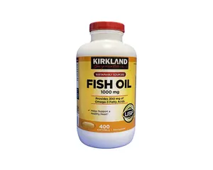 Kirkland Signature Fish Oil 1000 mg 400 Softgels Provides 300 mg Omega-3 Fatty Acids for Heart Health Sustainably Sourced USP