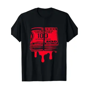 Pure Cotton Millionaire Trading Business TShirt Featuring Dollar Money Blood Rich Cash Design for Men